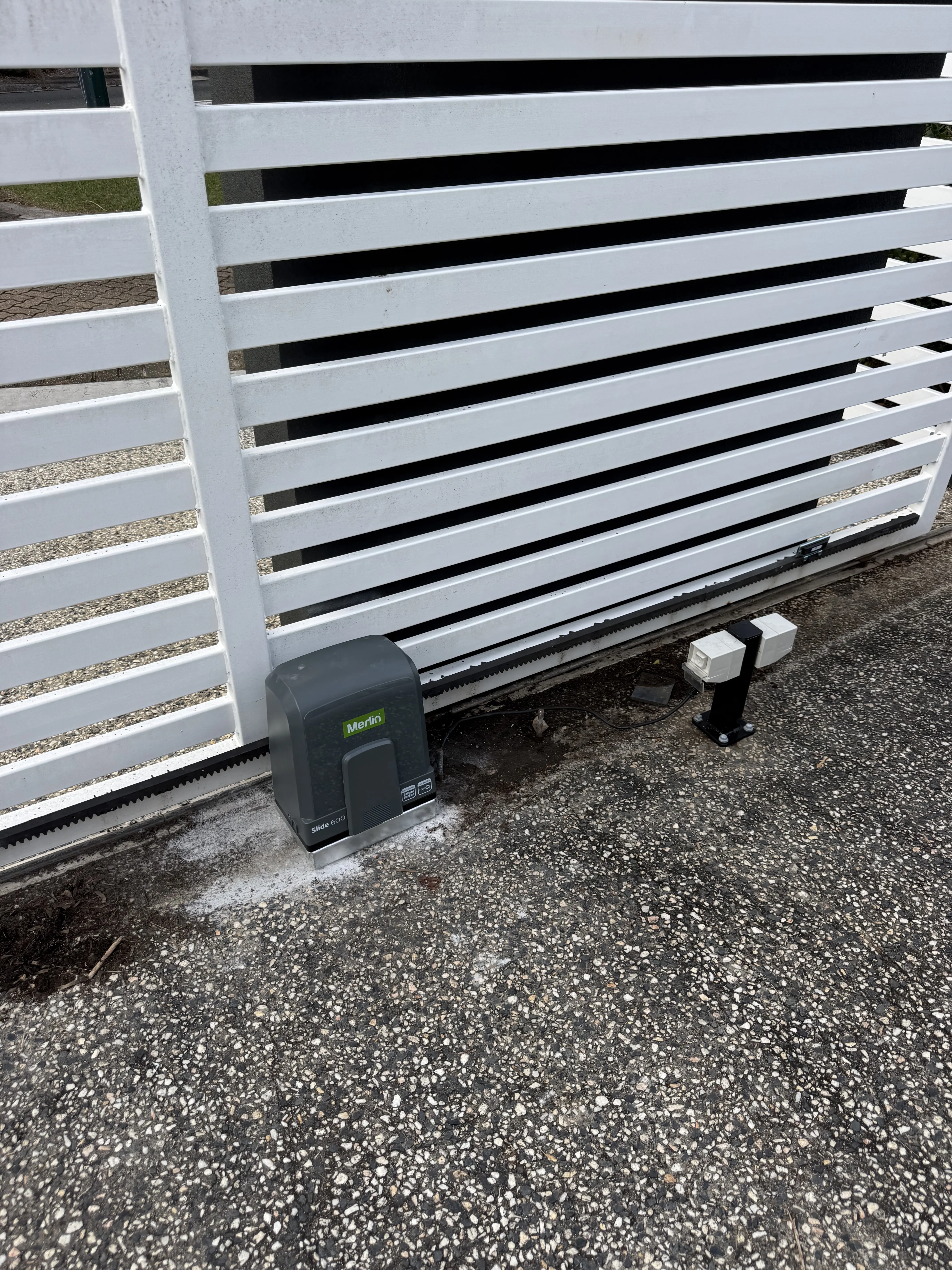 New Merlin gate motor installed on sliding gate Gold Coast