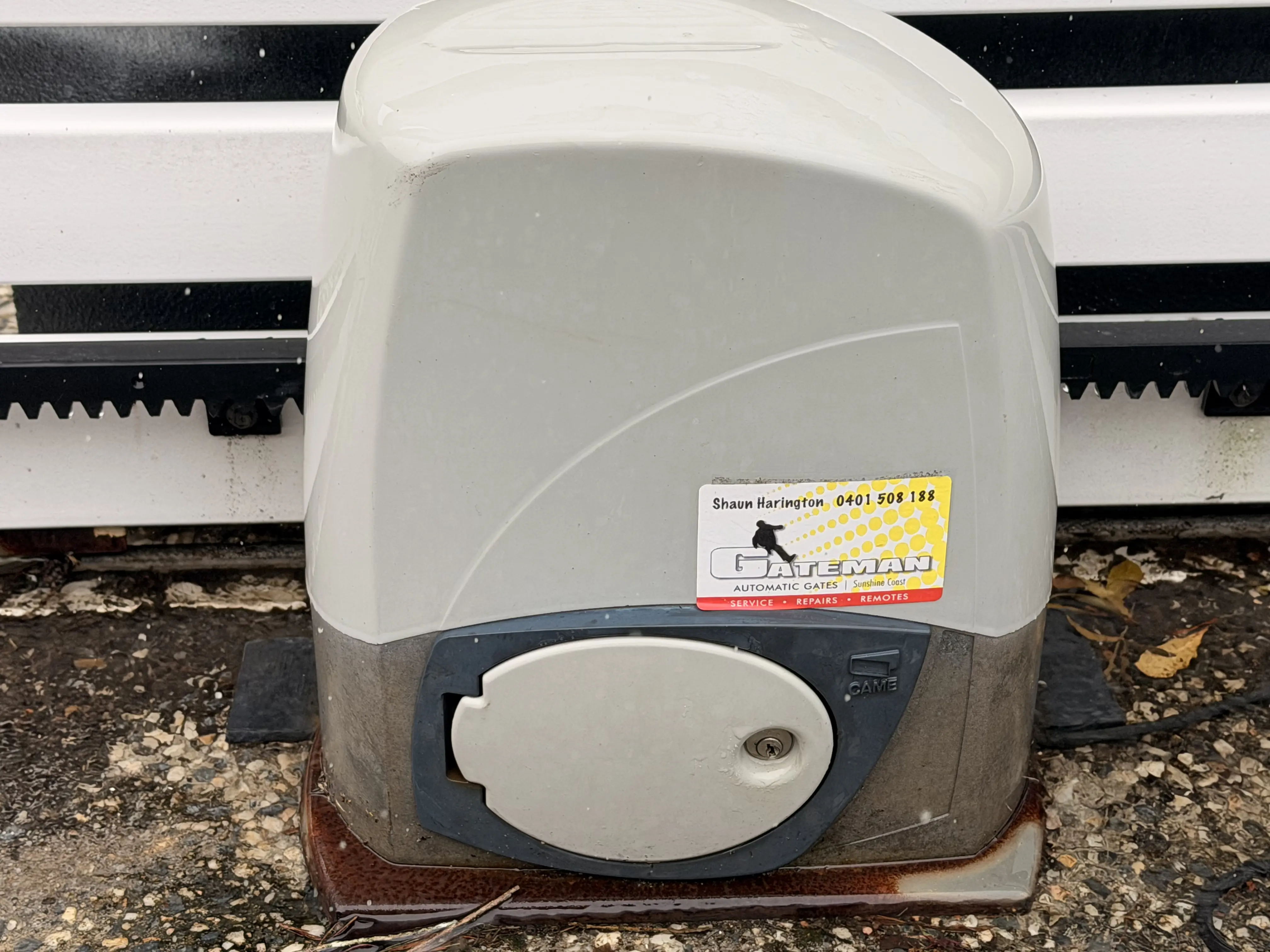 Old, worn gate motor before replacement Gold Coast